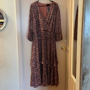 Size 22 Lane Bryant Pink Floral Pleated Dress